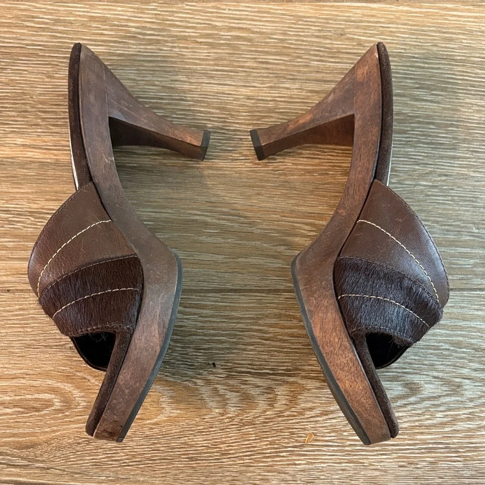 Steve Madden Dark Brown Heeled Mules - Picture 5 of 8